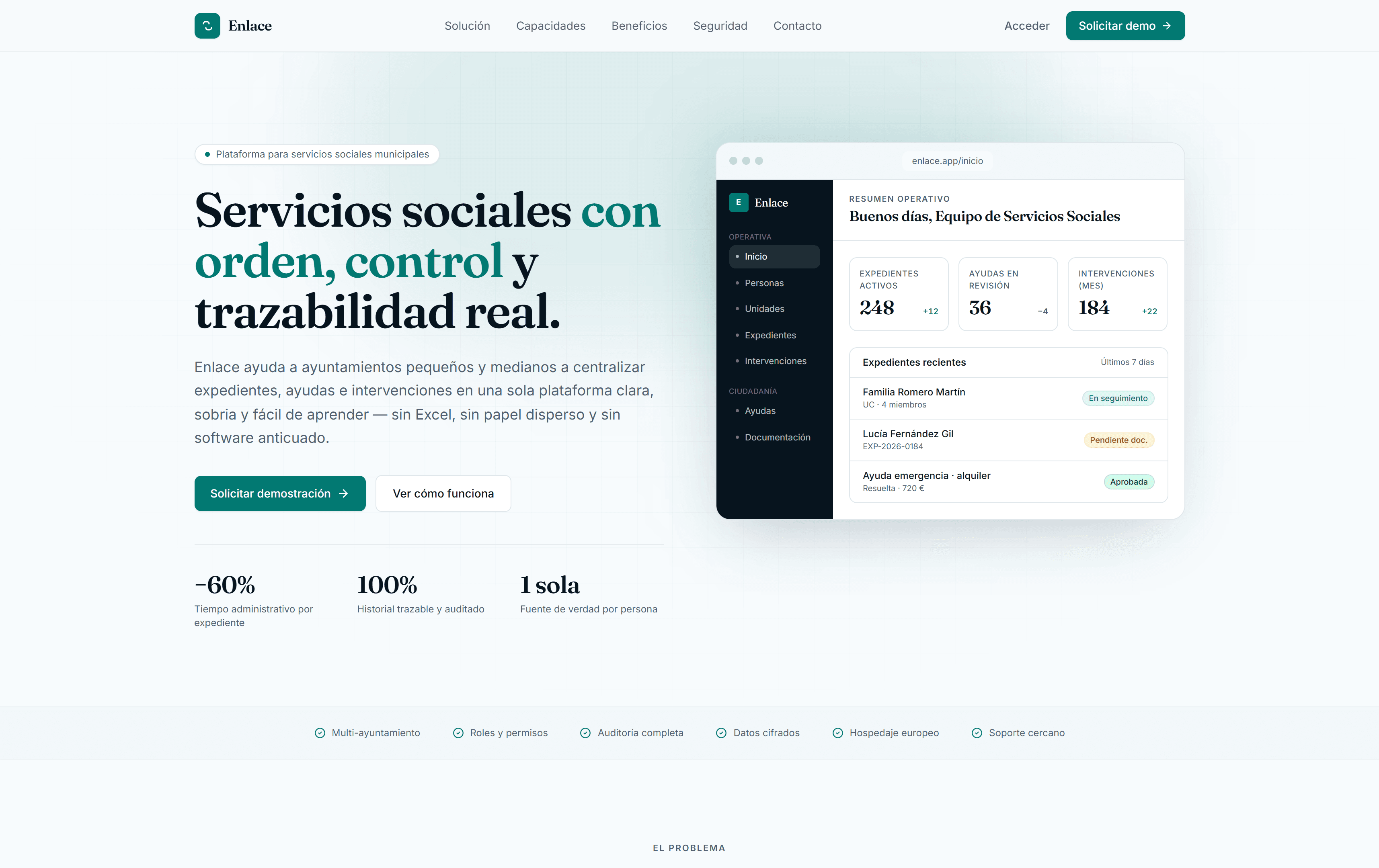 Gestión de servicios sociales para ayuntamientos.