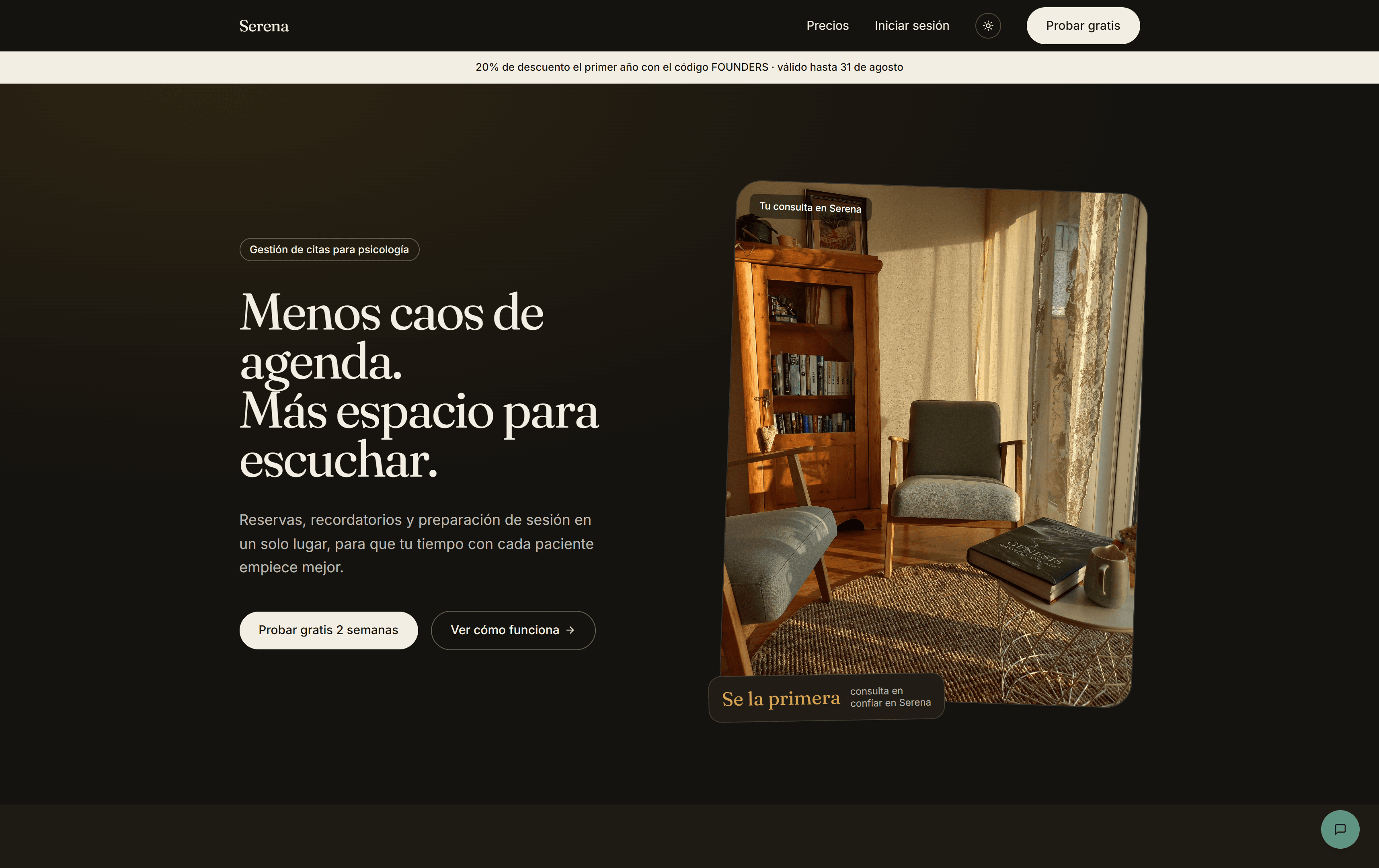 Reservas de citas para psicología privada.
